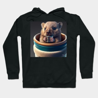 A wombat in a tea cup drinking tea Hoodie